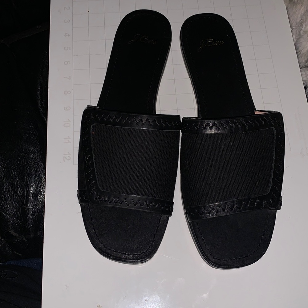 J. Crew Black Slide Sandals